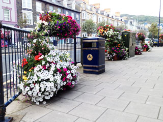 A flower display on North Parade
